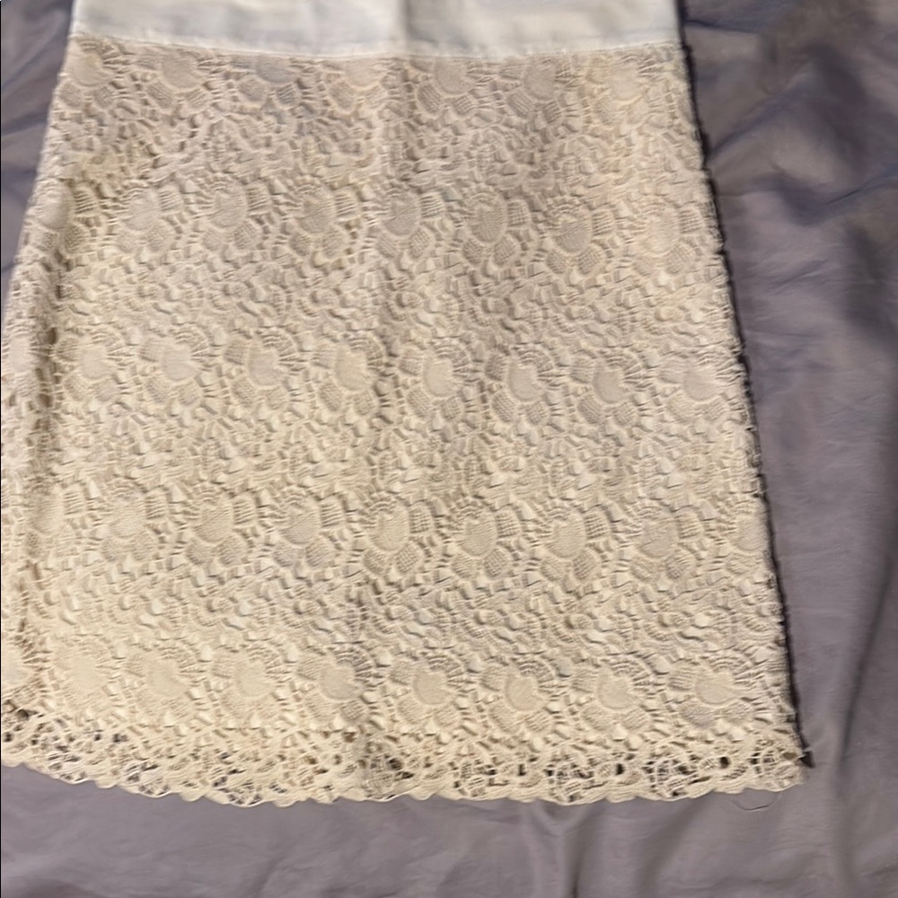 LOFT Cream Embellished Pencil Skirt for Cocktail